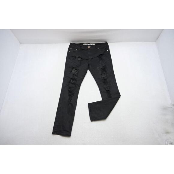 Argonaut Nation Slim Stretch Distressed Denim Jeans Black Mens Size 38 x 32 - Picture 2 of 9